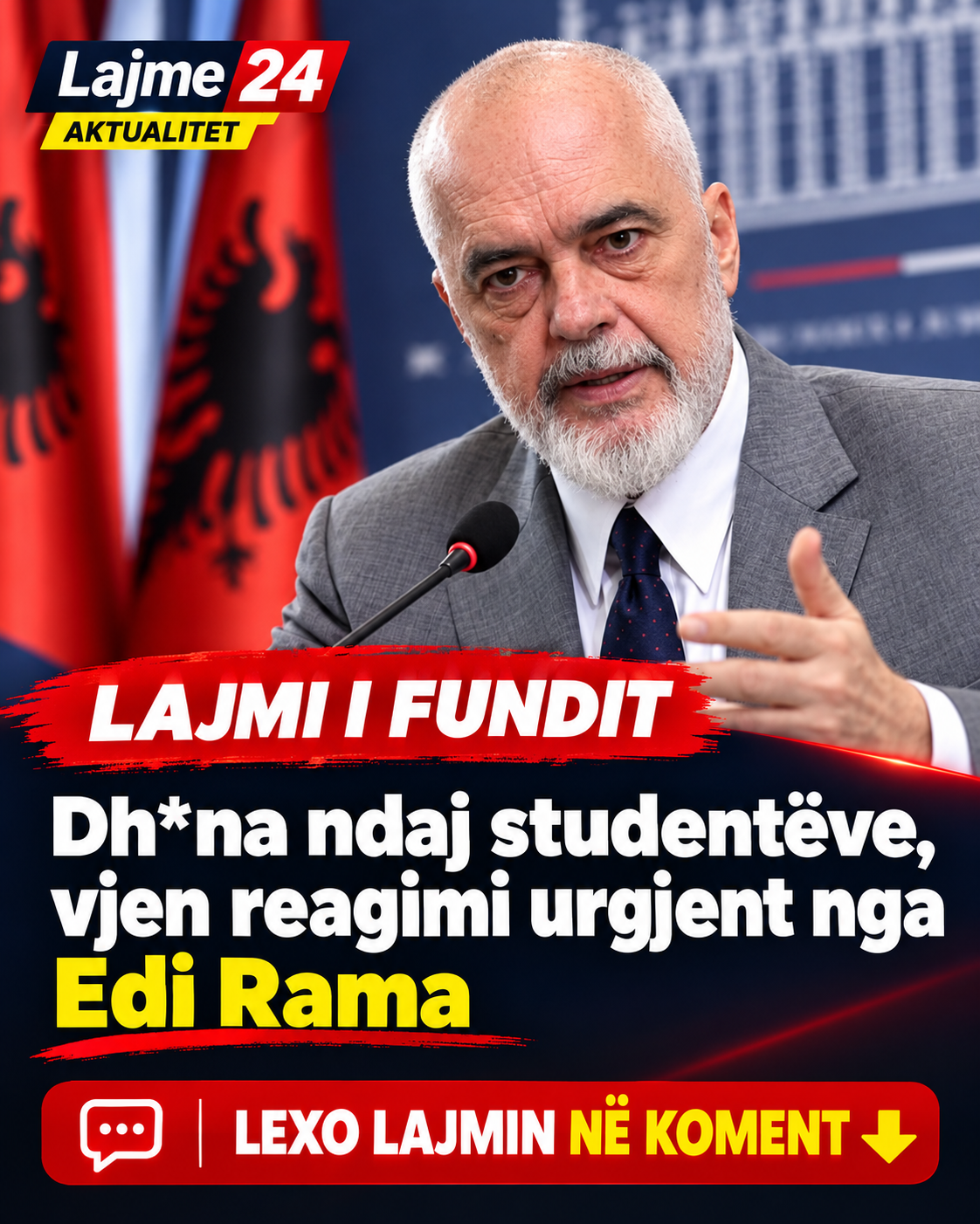 Dhuna ka përfshirë rrugët e Tiranës, reagon Edi Rama